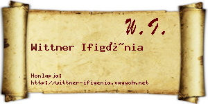 Wittner Ifigénia névjegykártya